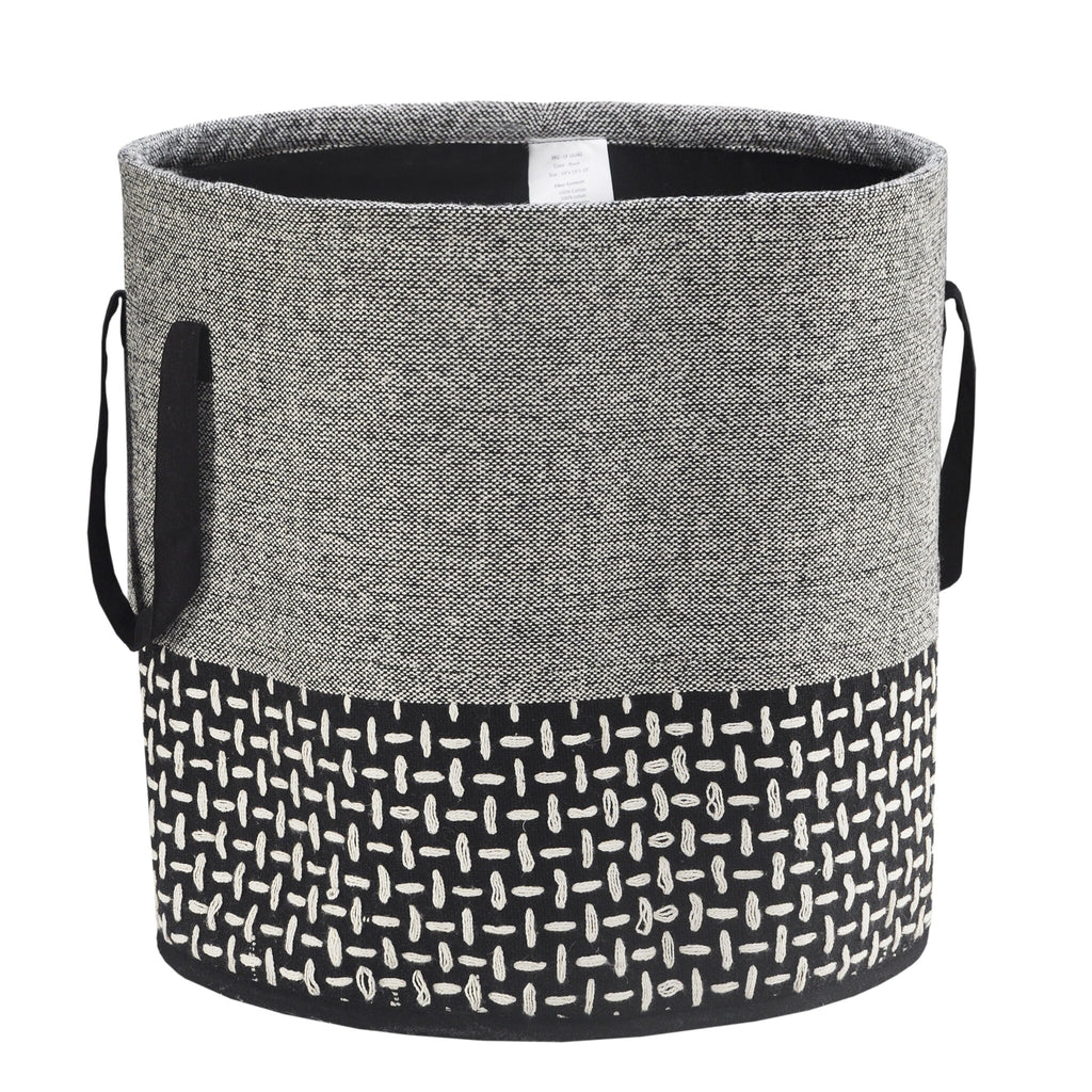 18"x18"x18" Handmade Pure Cotton Black Basket