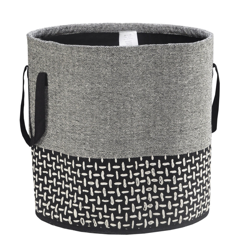 18"x18"x18" Handmade Pure Cotton Black Basket