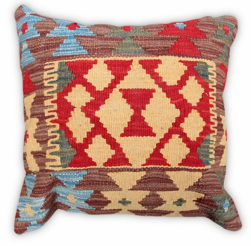 Multicolor 18" x 18" Hand Woven Decorative Pillow