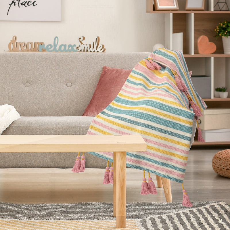 Super Cute Multicolored Decorative Cotton Throw