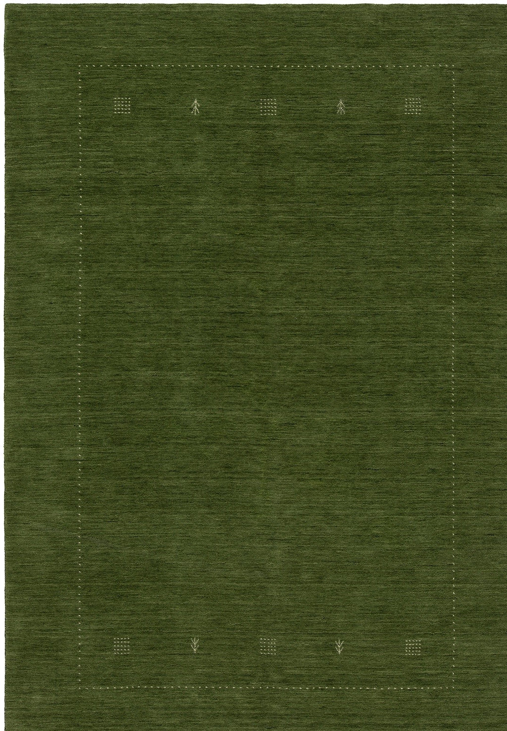 Beautiful Green Handloomed Pure Wool Rug