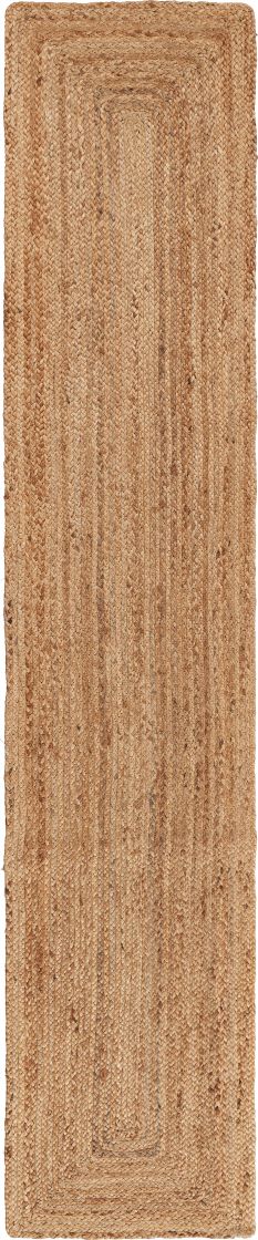 Hand-Braided and Hand-Woven Natural Jute Runner Rug
