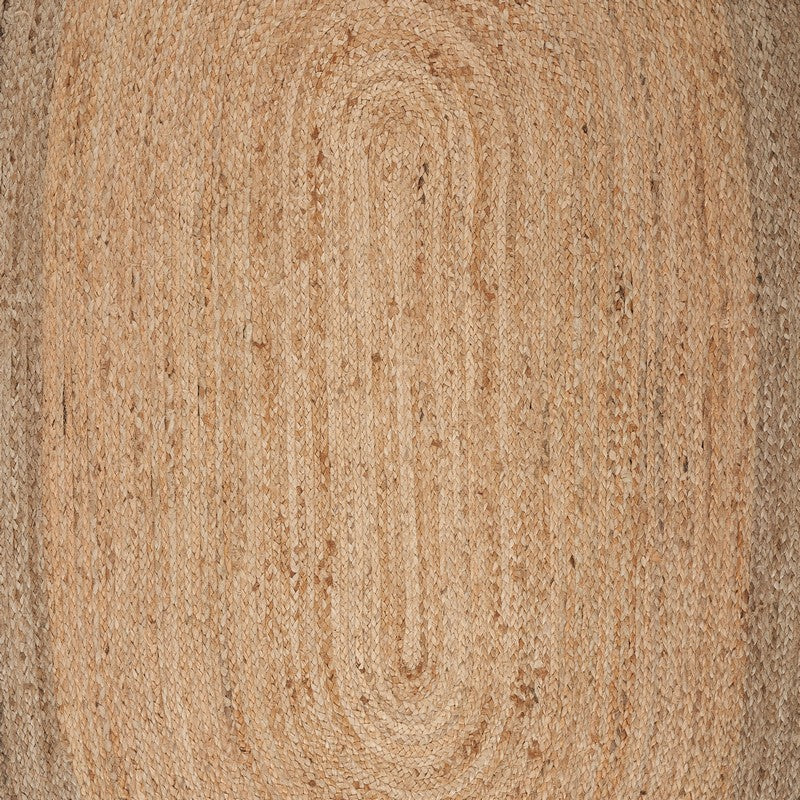 Unique Oval Shaped Natural Gray Jute Rug