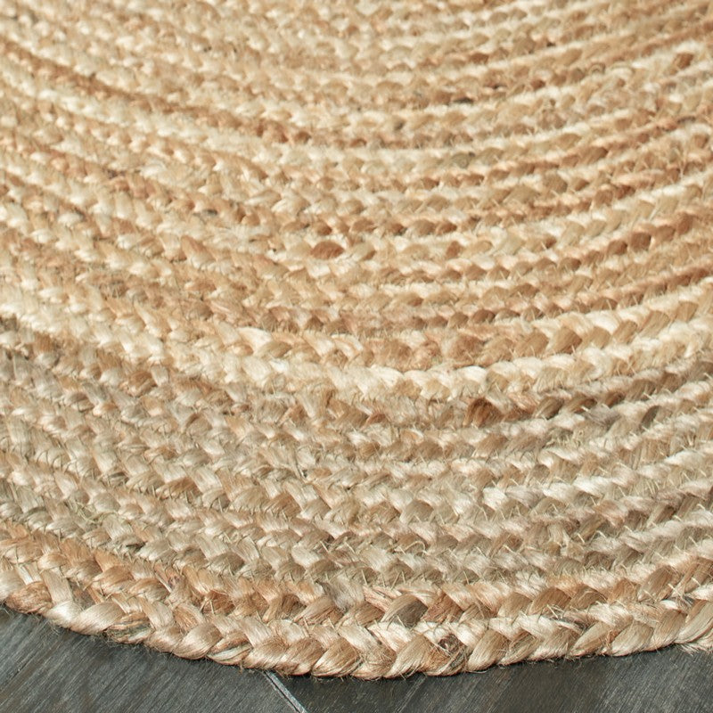 Unique Oval Shaped Natural Gray Jute Rug