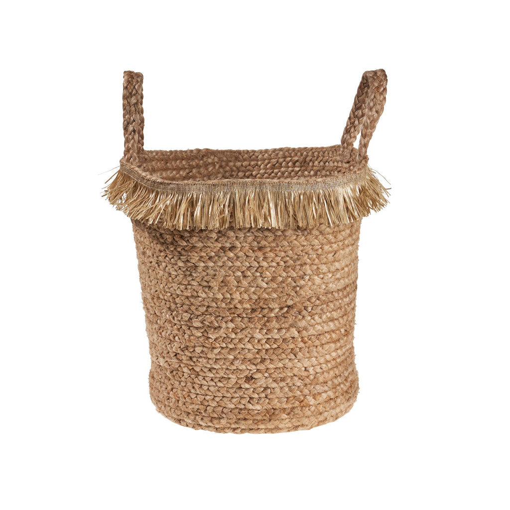 Boho Natural Jute Large Decorative Basket