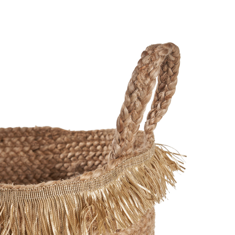 Boho Natural Jute Large Decorative Basket