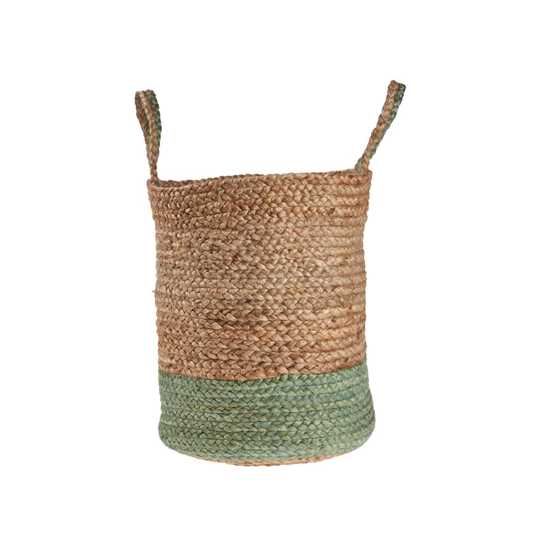 Handcrafted Natural Seafoam Jute Decorative Basket