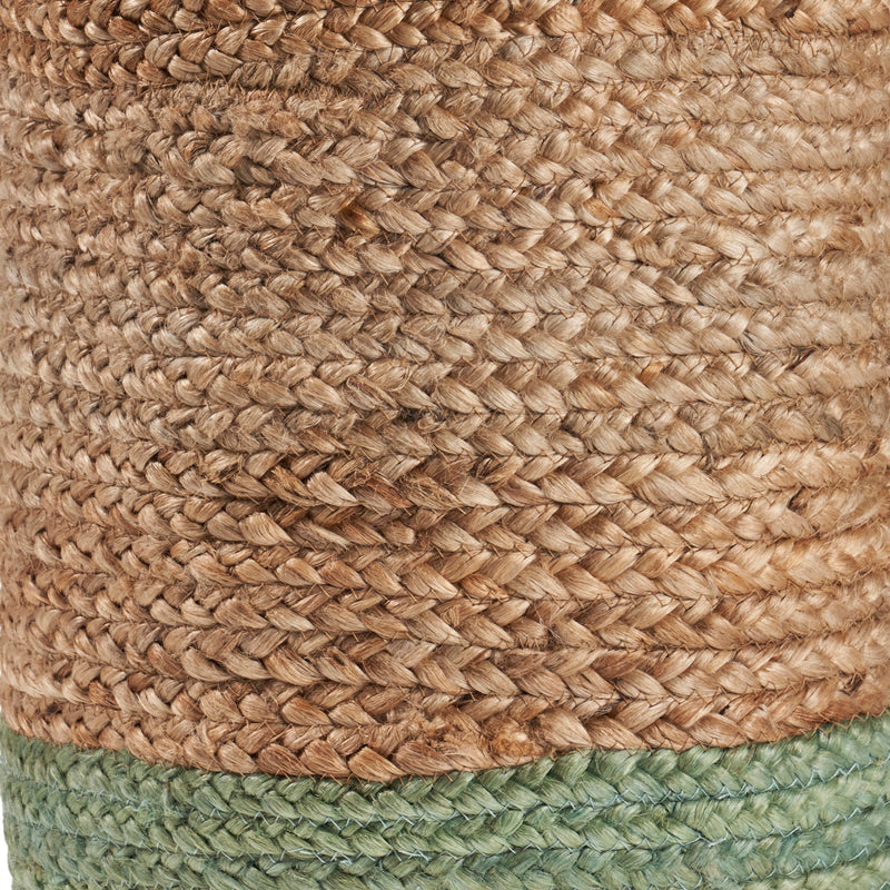 Handcrafted Natural Seafoam Jute Decorative Basket