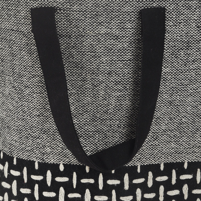 18"x18"x18" Handmade Pure Cotton Black Basket