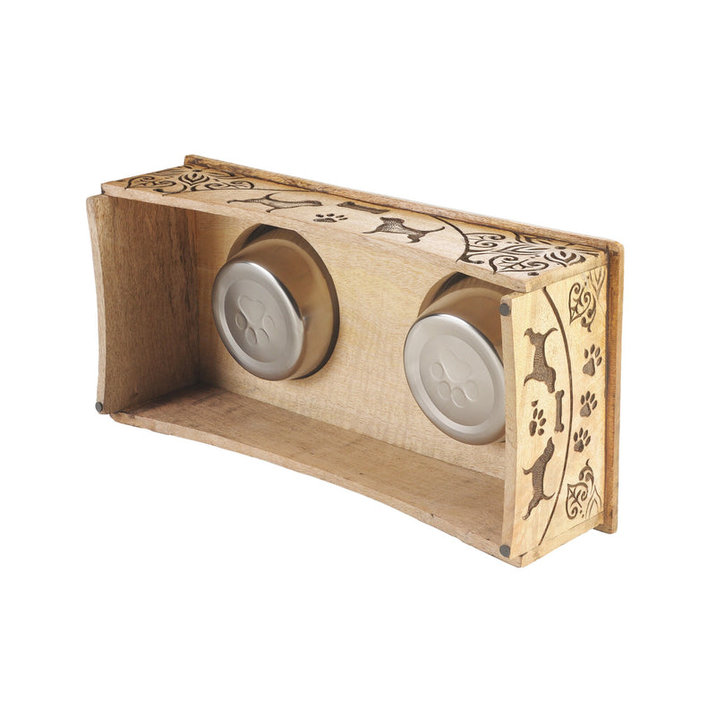 Double Pet Feeder with Removable Bowls