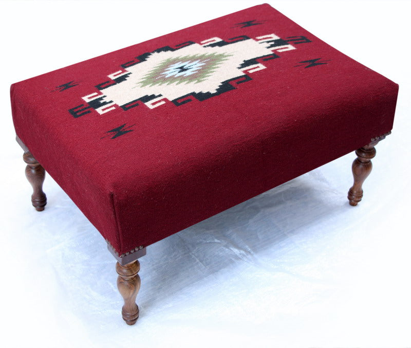 Double Shaded Natural Wool Handcrafted Bench