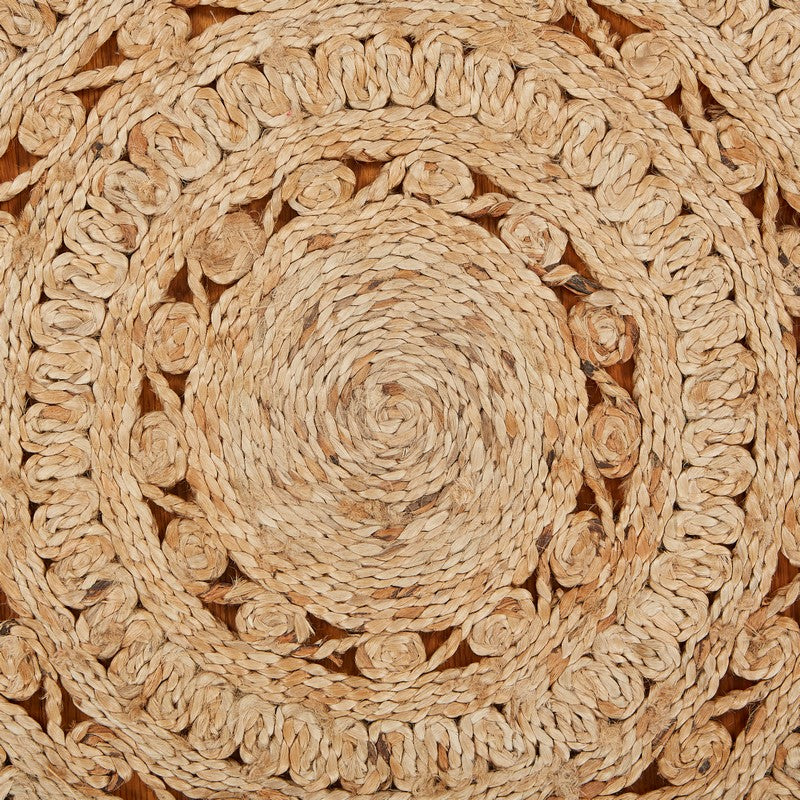 Handmade Flower Shaped 100% Pure Jute Rug