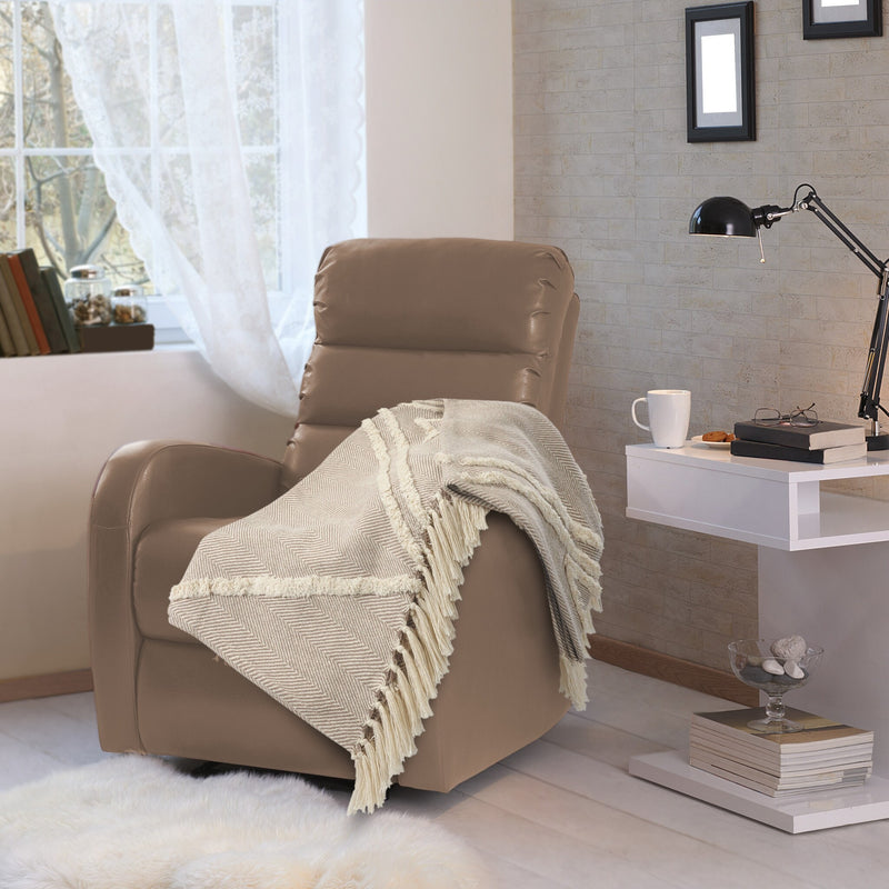 Unique 100% Cotton Decorative Throw with Strips