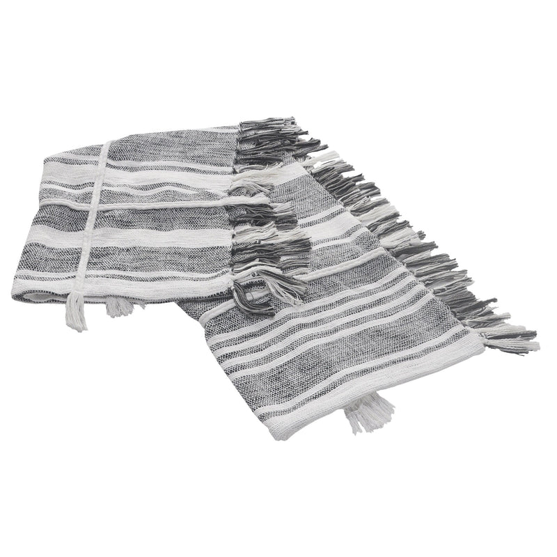 100% Cotton Striped Decorative Throw