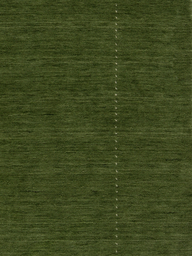 Beautiful Green Handloomed Pure Wool Rug