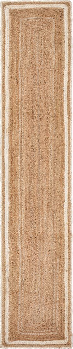 Hand-Braided and Hand-Woven Natural Jute Runner Rug